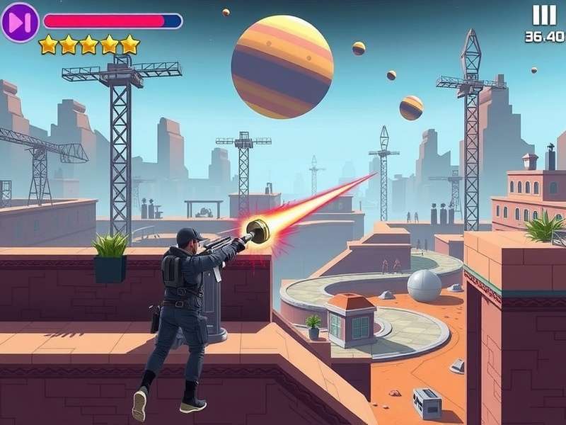 एस्टेरॉयड पिक्सेल गन 3D गेमप्ले स्क्रीनशॉट