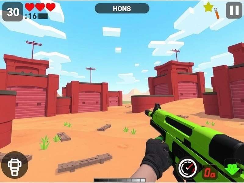 Pixel Gun 3D gameplay screenshot showing cheats in action