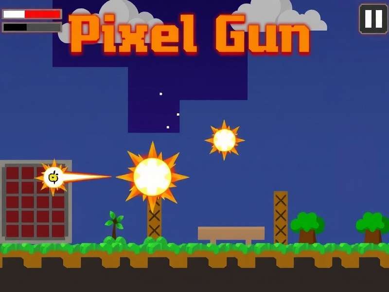Original Pixel Gun 3D 2014 gameplay screenshot showing blocky graphics and classic maps