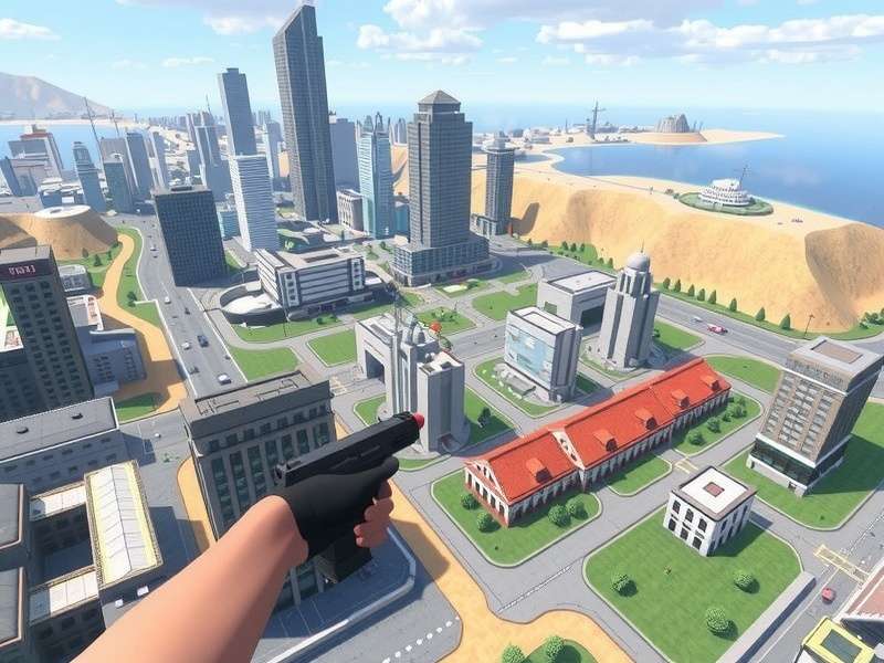 Nostalgic blocky landscape reminiscent of early Pixel Gun 3D maps