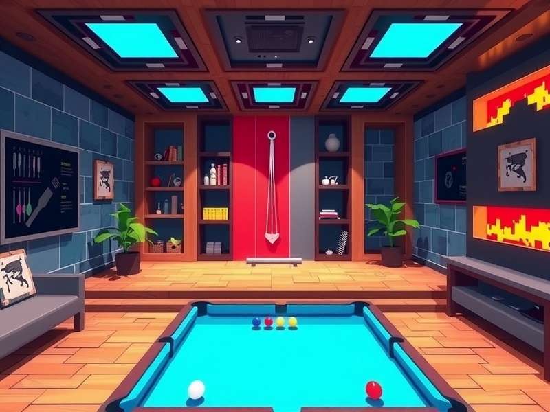 Collage of popular Pixel Gun 3D maps including Pool Party, Sky Islands, and Ancient Temple