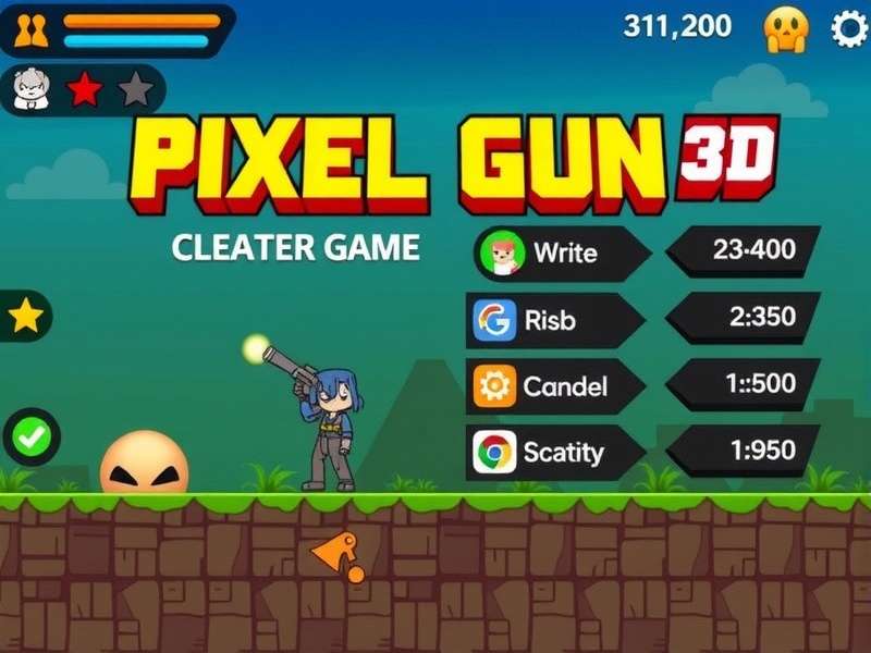 Pixel Gun 3D Mod Menu interface showing unlocked weapons and features