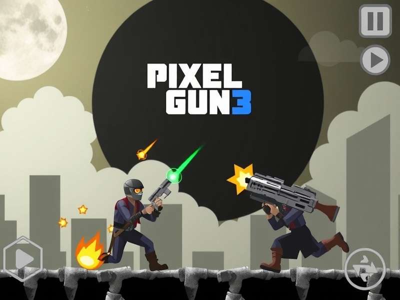 Pixel Gun 3D PC Gameplay Screenshot showing blocky characters and weapons