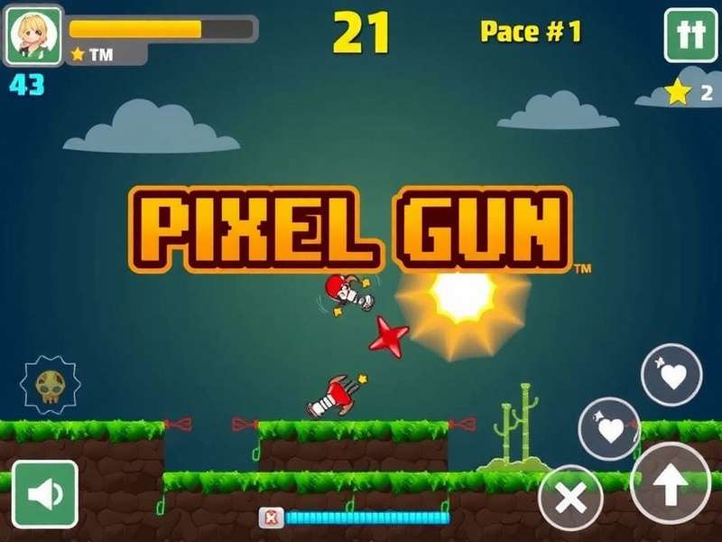 Pixel Gun 3D PC gameplay showcasing free gift rewards including gems, coins, and legendary weapons