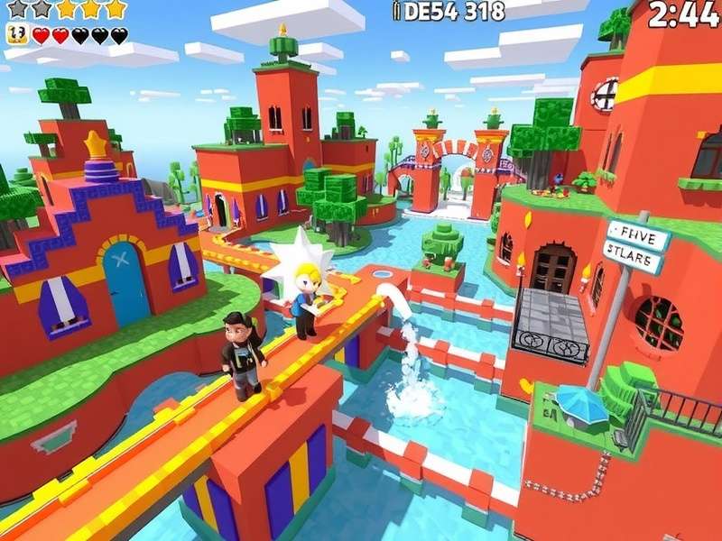 Waterpark Map Pixel Gun 3D – full map overview with key zones labeled