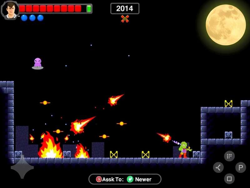 Pixel Gun 3D 2013 classic gameplay screenshot showing retro block-style arena with original weapons
