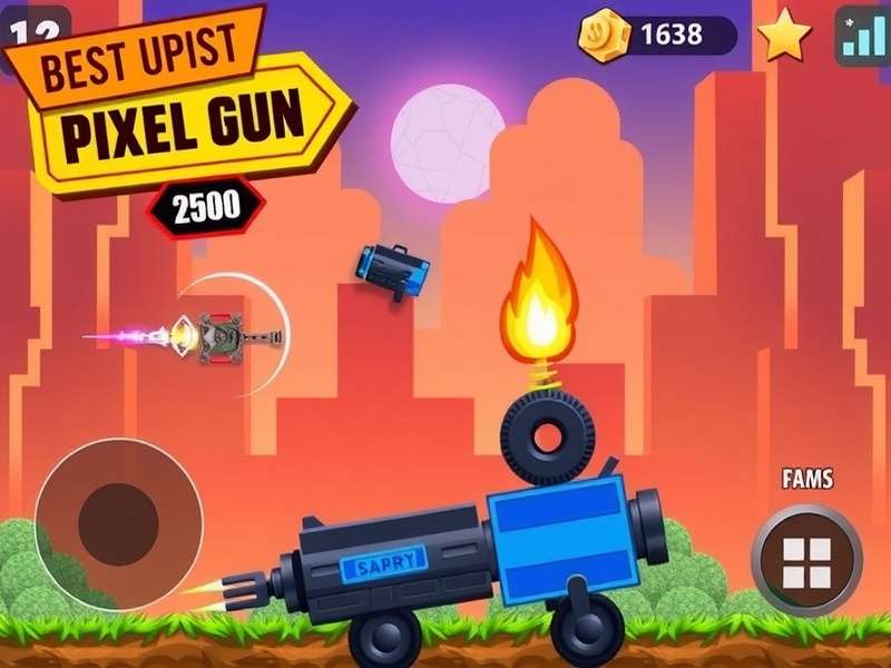 Pixel Gun 3D APK gameplay showcase with weapons and characters