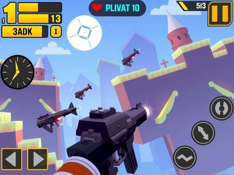 Pixel Gun 3D running on BlueStacks emulator on laptop