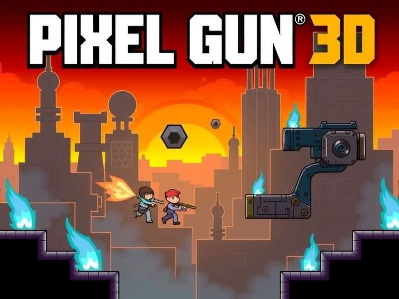Pixel Gun 3D Download PC Free Steam - Hero Banner showing PG3D gameplay on PC