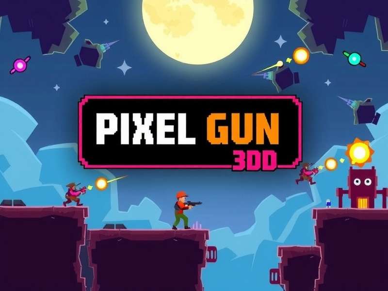 Pixel Gun 3D PC gameplay screenshot showing multiplayer battle arena
