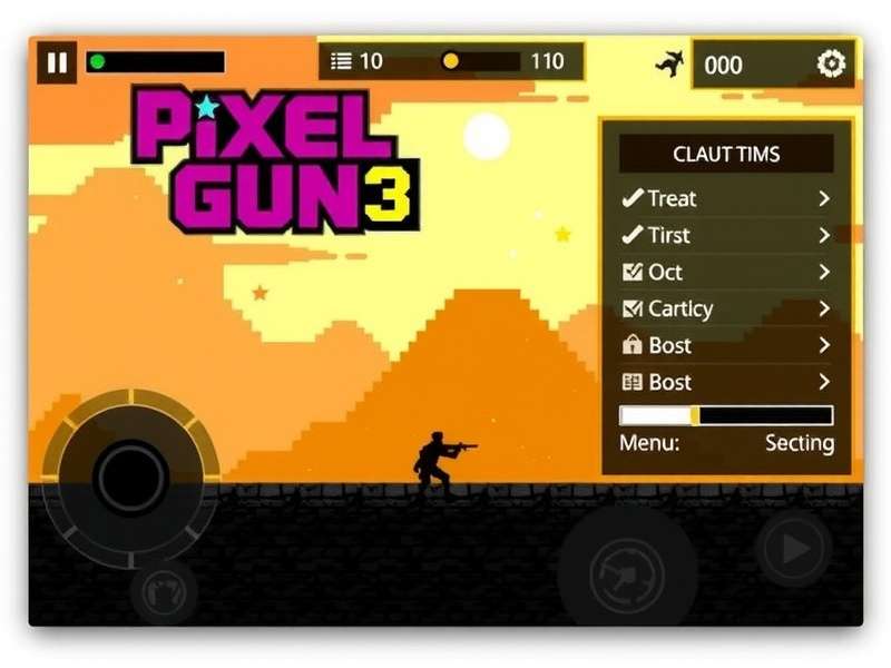 Pixel Gun 3D PC Mod Menu showing modded gameplay with unlimited money and all weapons unlocked