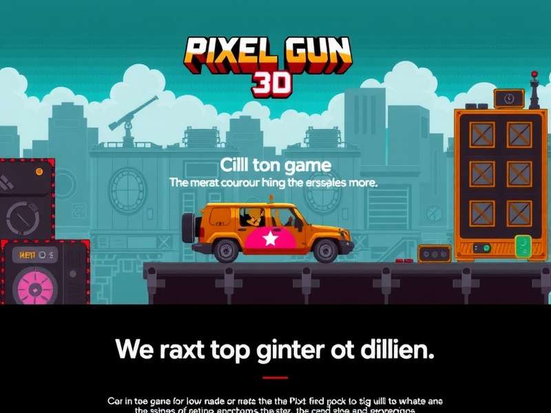 Pixel Gun 3D gameplay action scene featuring characters and weapons